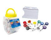 Bundel open witte badgehouders met jojo’s (100 stuks)