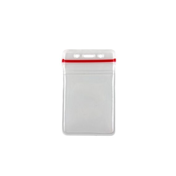 Vinyl vertical badge holder with resealable closure (100pcs)