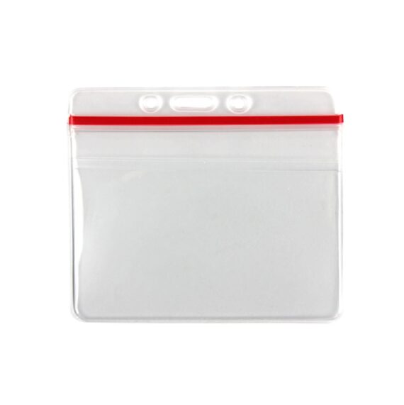 Vinyl horizontal badge holder with resealable closure (100pcs)