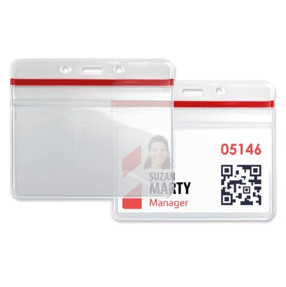 Vinyl horizontal badge holder with resealable closure (100pcs) - Image 2