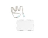Bundel van witte open ECO badgehouder met keycord (100 stuks)