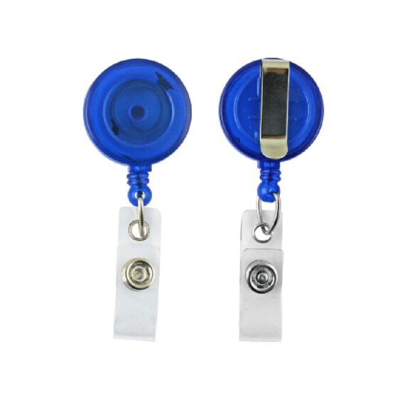 Transparent blue badge yo-yo with vinyl strap (100 pieces) - Image 2