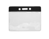 Horizontal vinyl badge holder with black strip (100 pieces)