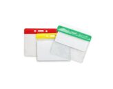 Horizontal vinyl badge holder with yellow strip (100 pieces) - Image 2