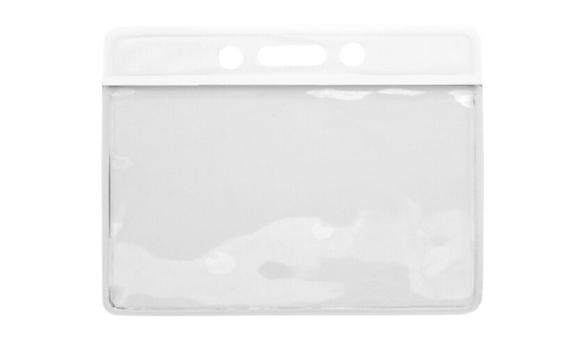 Horizontal vinyl badge holder with white strip (100 pieces)