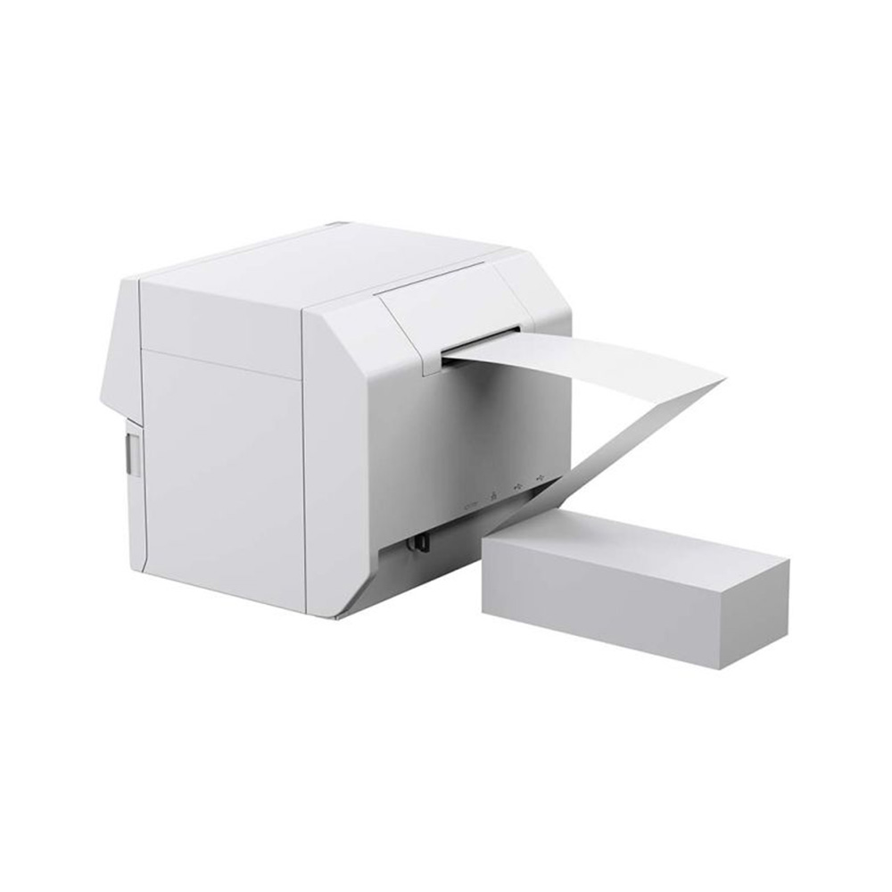 Epson C4000e kleur labelprinter achterkant met labels